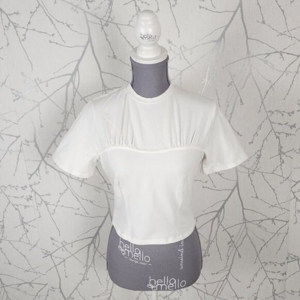 JJXX While Cotton Stretch Cropped Corset Tee